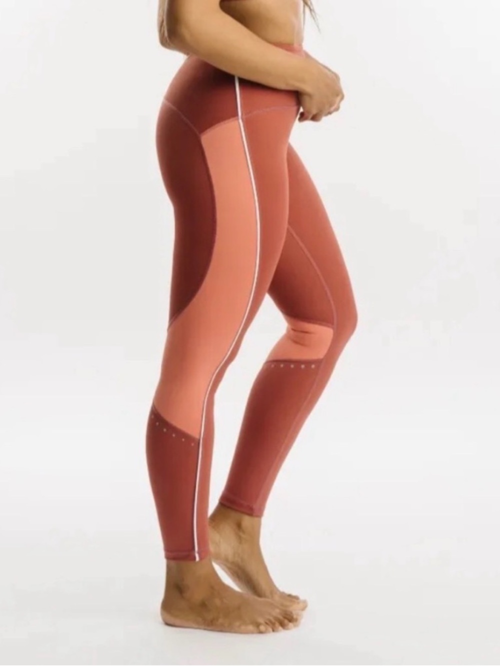 NWT Zyia Active Terra Cotta Piping Light N Tight Leggings 7/8 length